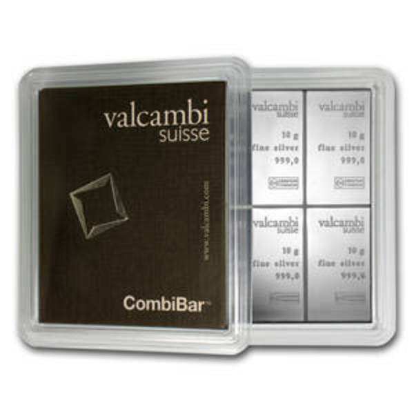 Valcambi 100 gram CombiBar - 10gx10 Silver Bar